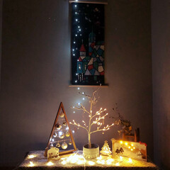 LEDクリスマスツリー/手ぬぐいインテリア/手ぬぐい飾り棒/クリスマスディスプレイ/ハンドメイド雑貨/夜の一枚/... 和室のクリスマスディスプレイ

LEDク…(1枚目)