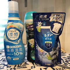花王/煮沸レベルの消臭/夏向き柔軟剤/洗濯槽の防カビ/p&g/レノア超消臭抗菌ビーズ/... この季節の柔軟剤は、
「ハミング涼感テク…