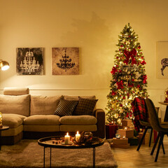 クリスマス/クリスマスコーデ/キャンドル/ルームコーデ/クリスマスツリー/ウインターコーデ/... 一年に一度のクリスマスは、キャンドルを灯…(1枚目)