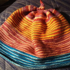セリア セリアのミックスカラーの毛糸で、年中着用…(1枚目)