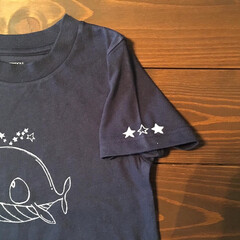 くじら/Tシャツ/こども服/らくがき/子供部屋/動物モチーフグッズ/... らくがきこどもTシャツ販売しました。
昨…
