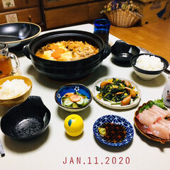 うまい村デイリー エバラ キムチ鍋の素 スタンディングパウチ 750g x12(料理の素)を使ったクチコミ「 1/11(土) 夕食
…」