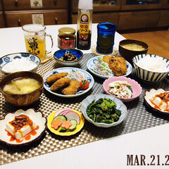 フォロー大歓迎/KOMERI/ランチョンマット/食べるラー油と柿の種/丸七食品/至福の時間/... 3/21(土) 夕食
ご…