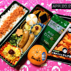 フォロー大歓迎/マルコメ料亭の味減塩/阿部幸製菓ご飯がススム柿の実/カネテツミッフィーおべんとうセット/マーコット/ランチョンマット/... 4/20(月) 主人弁当🍱…
