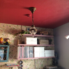 セルフDIY/天井リフォーム/輸入壁紙/セルフペイント/国産壁紙/モロッコ照明/... 我が家の天井をご紹介します。

*ここは…(4枚目)
