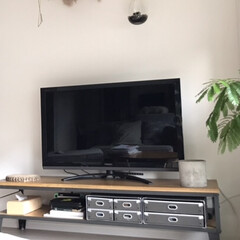 テレビボード/グリーンのある暮らし/エバーフレッシュ/CRASHGATE/リミとも部/文房具/... 無印良品の硬質パルプボックスをテレビボー…