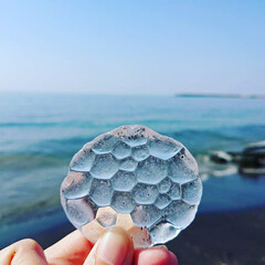 海が好き/シーグラス/おでかけ/風景 最近見つけたシーグラス達
透明のポコポコ…(1枚目)