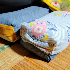 パイプ枕/オットマン/セリア/100均/DIY/雑貨/... 先日作ったパイプ枕のオットマン、2歳の姪…(2枚目)