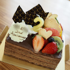 記念日/アボカドとタマゴサンド/フルーツサンド/チョコレートケーキ/オードブル/お祝い お祝い🎉(3枚目)