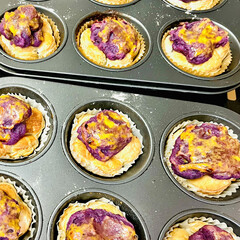 「紫芋たくさんあるので

紫芋パイ焼きまし…」(4枚目)