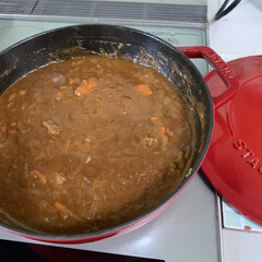 無水料理初挑戦/ストウブ鍋/無水カレー 無水カレー💕
ストウブ鍋で初めて作ってみ…