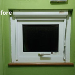 額縁リメイク/内窓DIY/内窓/トイレ/レトロ トイレに内窓を付けました。枠はきっちり押…(2枚目)