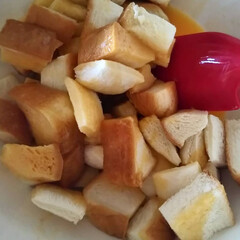秋のお菓子/秋の味覚/リンゴ/りんご/サツマイモ/さつまいも/... 食パンで仕上がりの
りんごとさつまいもの…(2枚目)