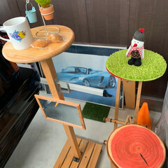 お一人様テーブル/ガレージ/ハンドメイド/DIY 1人用のテーブルを作りました。
ガレージ…(3枚目)