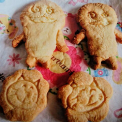 手作りクッキー/グルメ/フード/スイーツ おやつに、クッキーを作りました♪猫😺やナ…(1枚目)