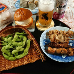 お家ごはん/カルディ/猫の日バッグ/プレゼント 焼鳥 枝豆にビールは 夏のゴールデンセッ…