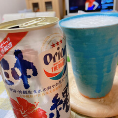 オリオンビール/沖縄/陶器グラス たまにはオリオンビール缶をいただく❣️(1枚目)
