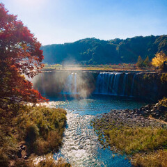 虹/絶景/吊り橋/旅の思い出/秋の景色/滝/... 大分県。
原尻の滝。
いつも、夏によく滝…(2枚目)