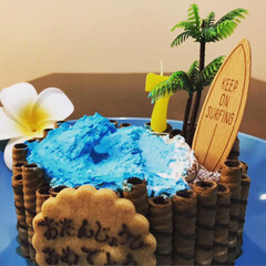 波ケーキ/サーフィンのケーキ/誕生日飾り/誕生日ケーキ/ケーキ/セリア ・
🌴
・
Happy 7th Birt…(1枚目)