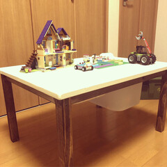 DIY家具/LEGO机/LEGO/お片付け/手作り/フォロー大歓迎/... LEGO机を作りました！！

IKEAで…(3枚目)