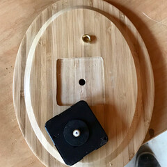手作り時計/ハンドメイド/DIY 集成竹の鍋敷きを加工して時計キットを取り…(7枚目)