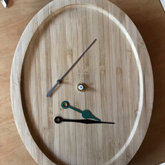 手作り時計/ハンドメイド/DIY 集成竹の鍋敷きを加工して時計キットを取り…(6枚目)