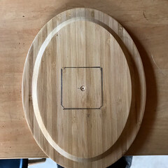 手作り時計/ハンドメイド/DIY 集成竹の鍋敷きを加工して時計キットを取り…(8枚目)