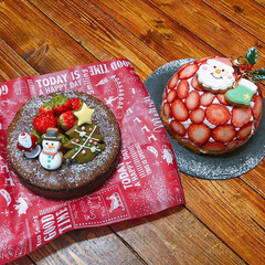 レアチーズケーキ/LIMIAスイーツ同好会/LIMIAスイーツ愛好会/サンタクロース/アイシングクッキー/ドームケーキ/... クリスマスパーティのケーキは大人数なので…