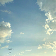 夕空/夕方/朝空/雨雲/雲 怪しい雲があったけど、結局降らずΣ( ̄ロ…