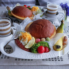 朝ごパン/朝ごはん/LIMIAごはんクラブ/わたしのごはん/おうちごはんクラブ/グルメ/... 今日の朝ごはん。
帽子パンとミモザサラダ。(1枚目)