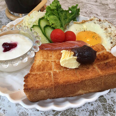 パン/朝ごはん/手作りパン/暮らし/節約 
あんバタートーストで朝ごはん！(2枚目)