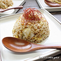 白菜漬/東海漬物/和風チャーハン/乃りたけ/和食器のある暮らし/食器好きな人と繋がりたい/... 白だし仕立て 割烹白菜漬で作る✨和風チャ…