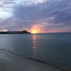 「グアム島からの夕陽。」(1枚目)