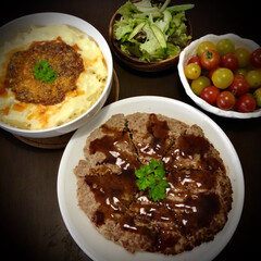 フライパンまるごと/グラタン/ハンバーグ/料理/晩ご飯/リメイク料理 今日の晩ご飯 は、
✴︎フライパンま…