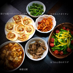 余りもので作る/余り物/料理/晩ご飯/おうちごはん/簡単 今日の晩ご飯　は、
麻婆豆腐✴︎
何か余…(1枚目)