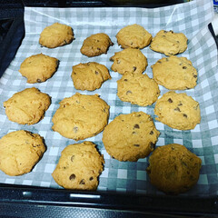 チョコチップクッキー/stay home/手作りクッキー/おうち時間/フォロー大歓迎/節約 今日は、手作りチョコチップクッキーを焼い…(3枚目)