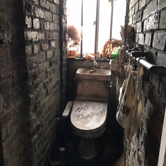 アメリカンアンティーク/インダストリアル/トイレ/DIY/暮らし/リフォーム/... 
テーマは100年前の路地裏放置トイレ
…(3枚目)