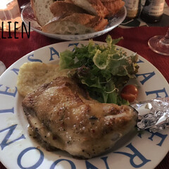 クリスマス会/手料理/クリスマス/おうちごはんクラブ/おうちごはん/グルメ/... クリスマスディナー🍽今日は大きなチキンを…