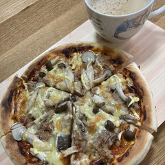 大好き/美味しい/簡単/お昼ごはん/ピザ 今日はお仕事お休み、お昼にピザ作りました…