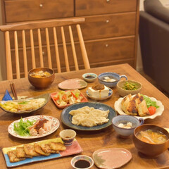 料理好き/ごはんの時間/おうちカフェ/おうちごはん/餃子作り/手作り餃子/... 昨日の晩ごはん、一日早かったのですが
春…