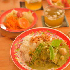 暮らし/いつものごはん/在宅勤務ごはん/アラフォー夫婦/アラフォー主婦/カレーの日/... まだしっかり暑かった頃のごはん、
たっ…