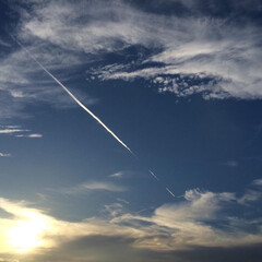 わたしのお気に入り/飛行機雲/空 飛行機雲を見つけると
その日はいい日にな…(1枚目)