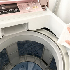 洗濯機掃除/洗濯槽クリーナー/お片付け/暮らし 塩素系洗濯槽クリーナーで洗濯槽洗浄しまし…(2枚目)