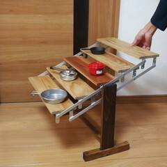DIY/自作テーブル/自作キャンプギア/自作 テーブルからラックに変形するテーブルをキ…(2枚目)