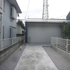 旗竿地/コートハウス/中庭/木造/シンプルモダン 閑静な住宅地に建つご夫婦とお子さん二人の…
