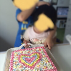花/カラフル/ハート/誕生日ケーキ/手作り/ケーキ/... 女の子らしいものに目覚めてきた姪っ子への…(2枚目)