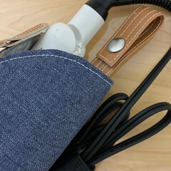 ヘアアイロン ケース 耐熱 収納ポケット デニム調(ヘアアイロン)を使ったクチコミ「なかなか熱の冷めないヘアアイロン。
急い…」(5枚目)