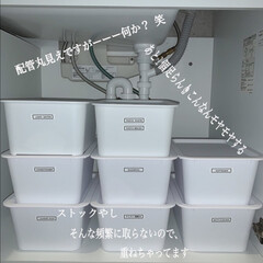 洗面台収納/お片付け/暮らし/モノトーン収納/スッキリ暮らす/モノを持ち過ぎない生活/... 我が家の洗面台下です☝︎
この前はここの…