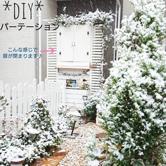 玄関アプローチdiy/玄関/DIY/100均/パーテーション/パーテーションdiy/... 私の住む神奈川も少しだけ雪が降りました～…(2枚目)