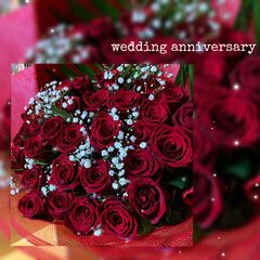 カスミ草/薔薇/花のある暮し/薔薇の花束/結婚記念日31周年/結婚記念日 昨日は結婚記念日でしたっ(˶′◡′˶)
…(1枚目)